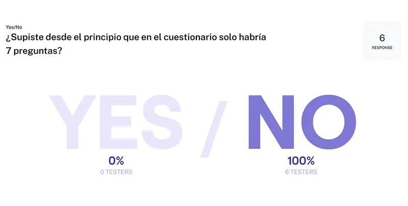 Results of the user questions in Maze