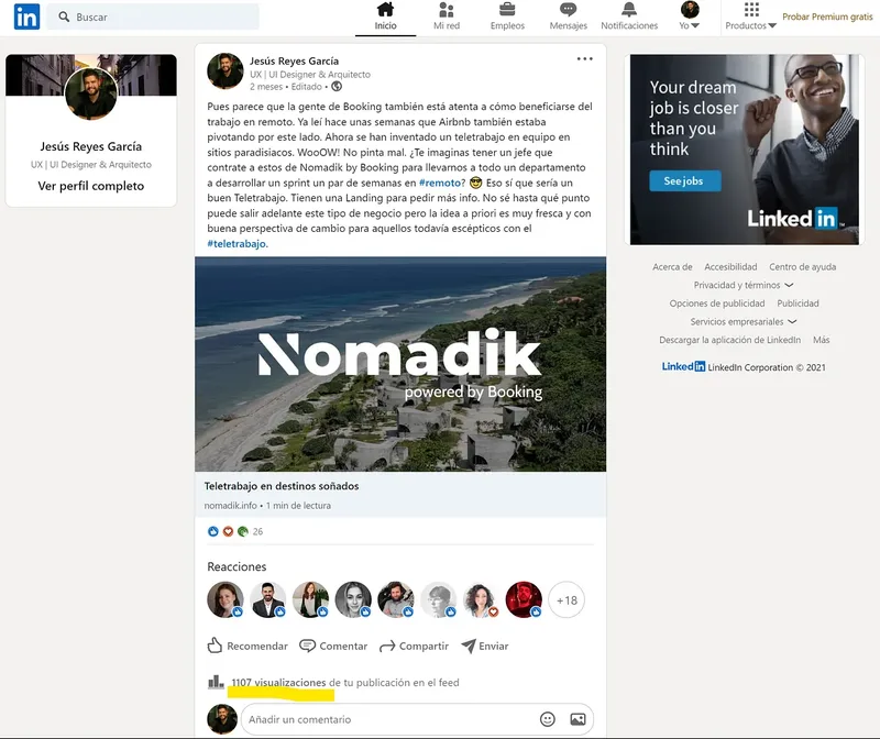 Mailchimp statistics and social media post